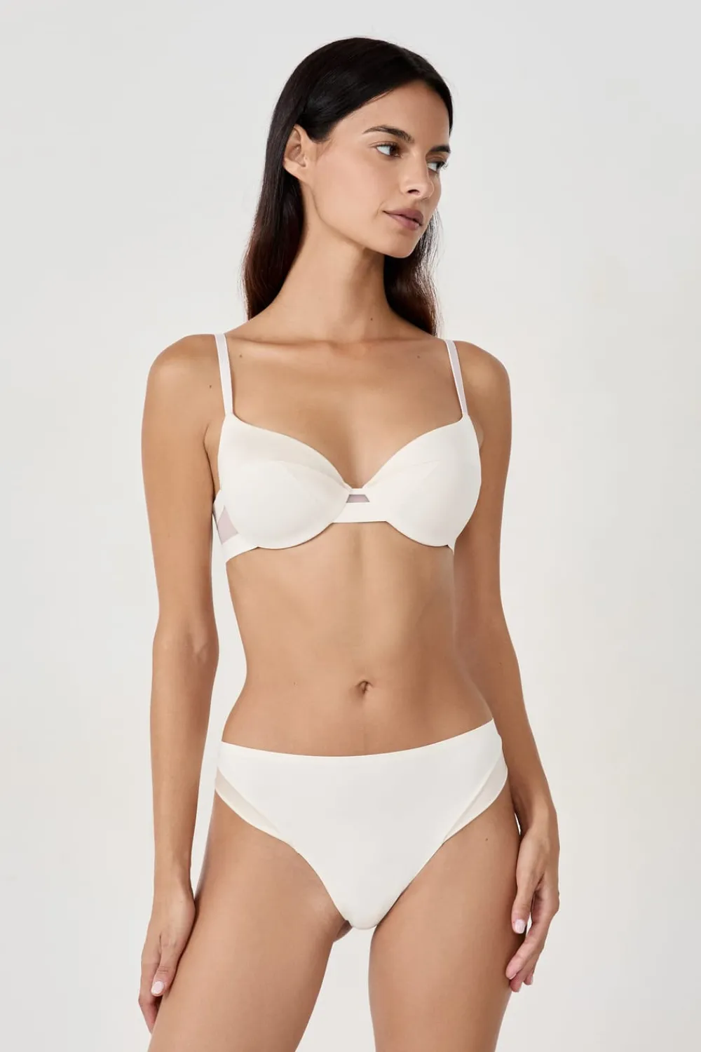 New ETAM Tanga de microfibra satinada CRUDO