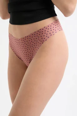 Best ETAM Tanga de microfibra sin costuras con motivos de corazones MARR&Oacute;N