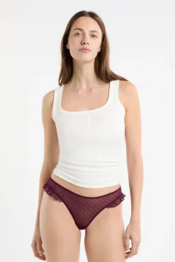 New ETAM Tanga de tul MORADO
