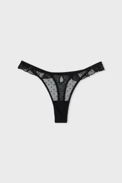 Best ETAM Tanga de tul NEGRO