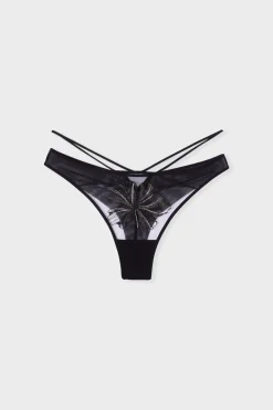 Sale ETAM Tanga de tul NEGRO