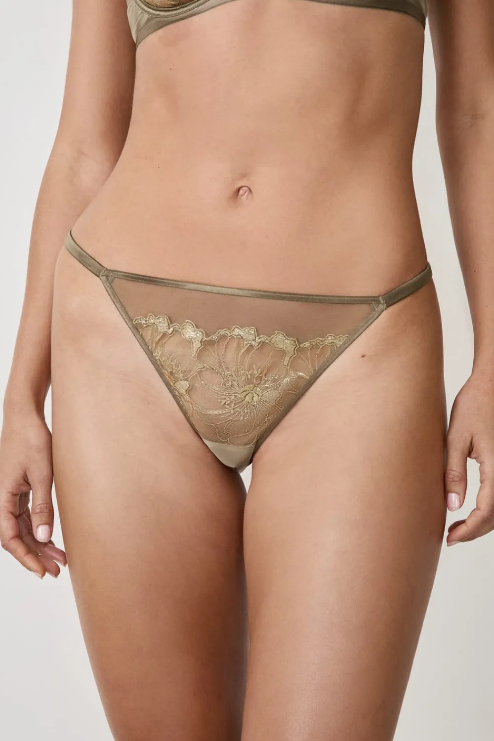 Discount ETAM Tanga de tul bordado COBRE