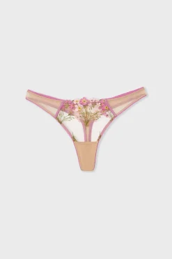 Discount ETAM Tanga de tul bordado LILA