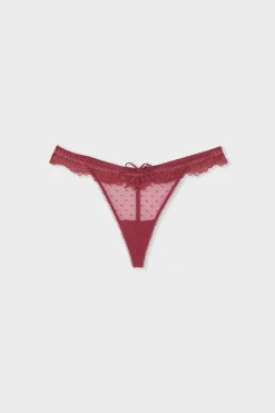New ETAM Tanga de tul y encaje GRENADINE