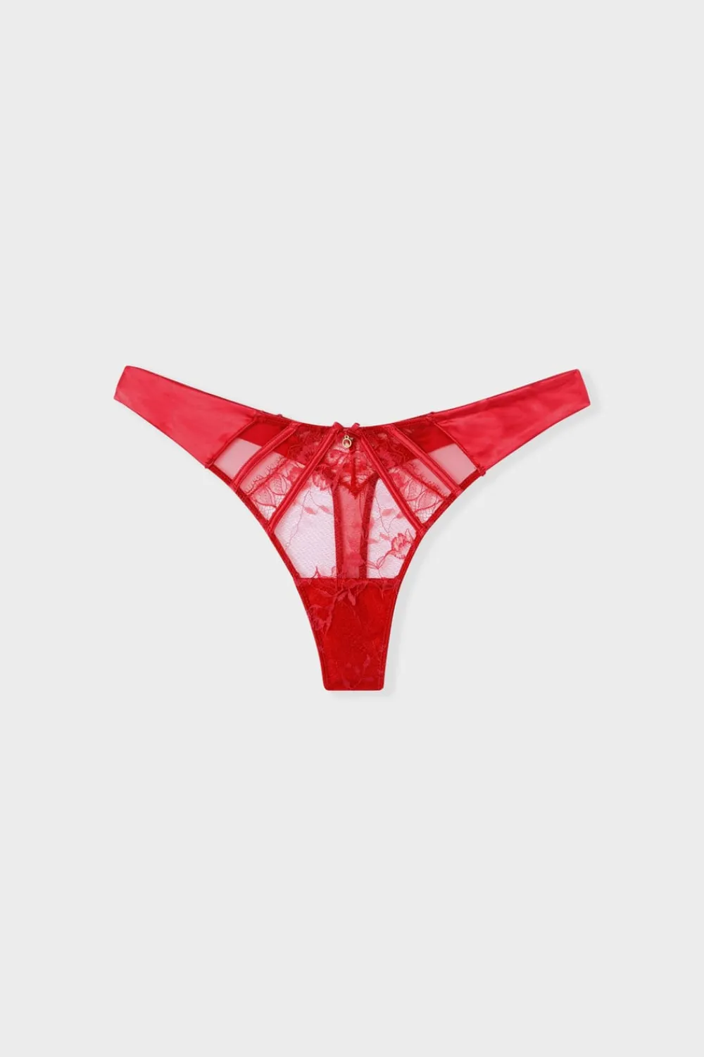 Best ETAM Tanga de tul y satén ROJO