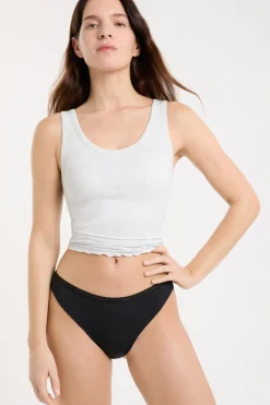 ETAM Tanga menstrual - Flujo ligero NEGRO