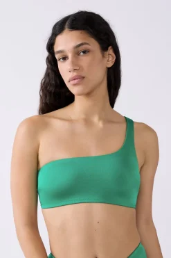 Outlet ETAM Top bikini asimétrico VERDE