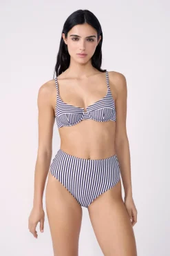 Sale ETAM Top bikini balconnet de rayas MARINO