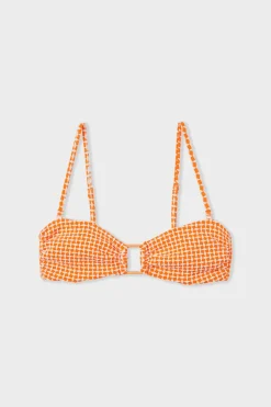 New ETAM Top bikini bandeau estampado NARANJA