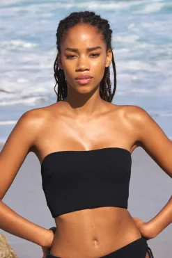 Outlet ETAM Top bikini bandeu tirantes desmontable NEGRO