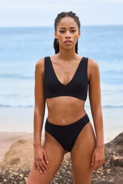 Discount ETAM Top bikini tejido brillante PLATA