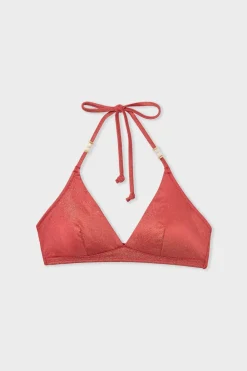 ETAM Top bikini triangular brillante NARANJA