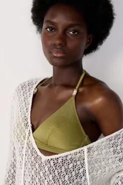 Outlet ETAM Top bikini triangular brillante ANIS