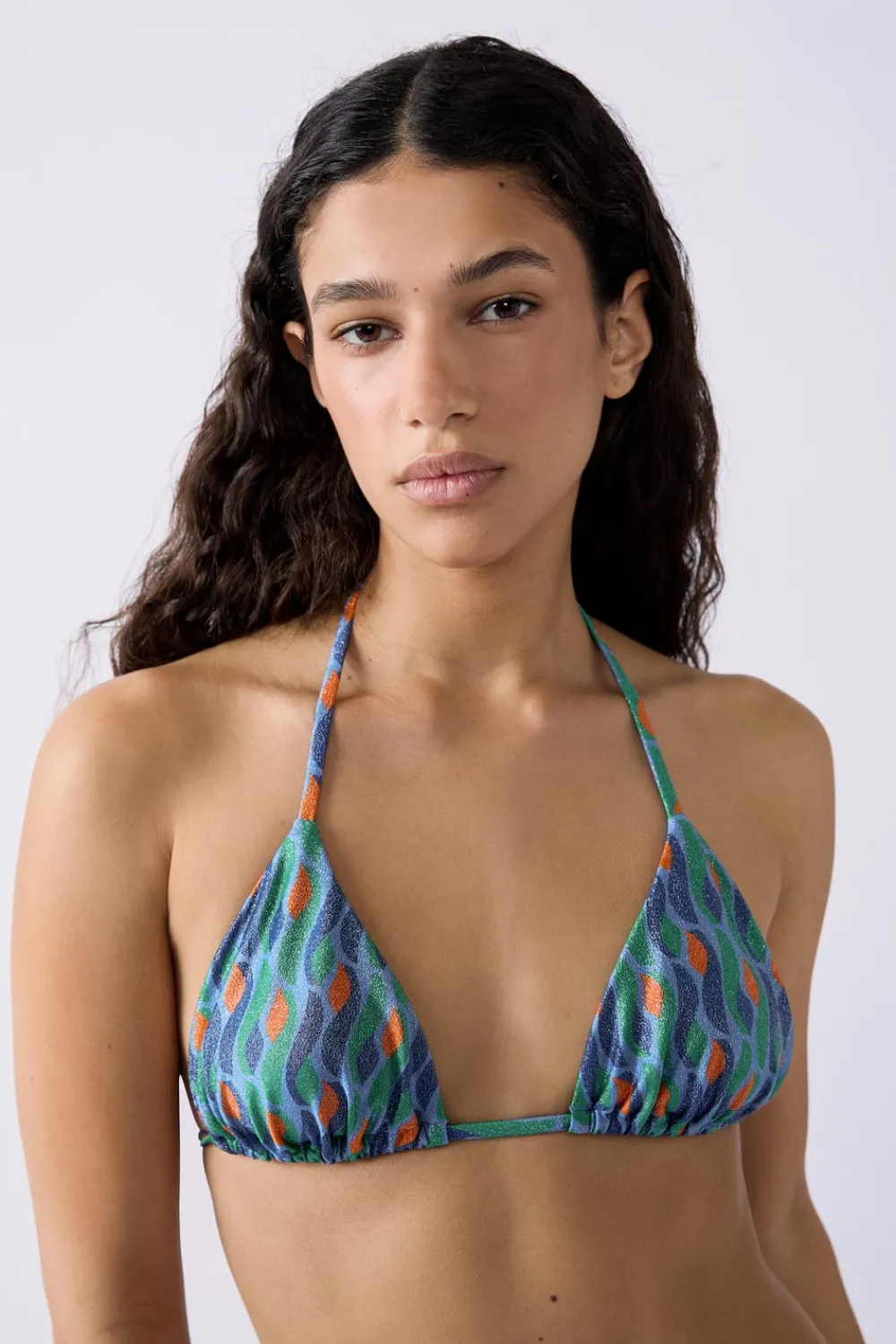 Best ETAM Top bikini triangular brillante ESTAMPADO