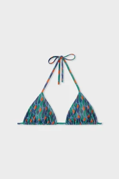 Best ETAM Top bikini triangular brillante ESTAMPADO