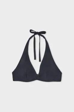 Discount ETAM Top bikini triangular con aros NEGRO