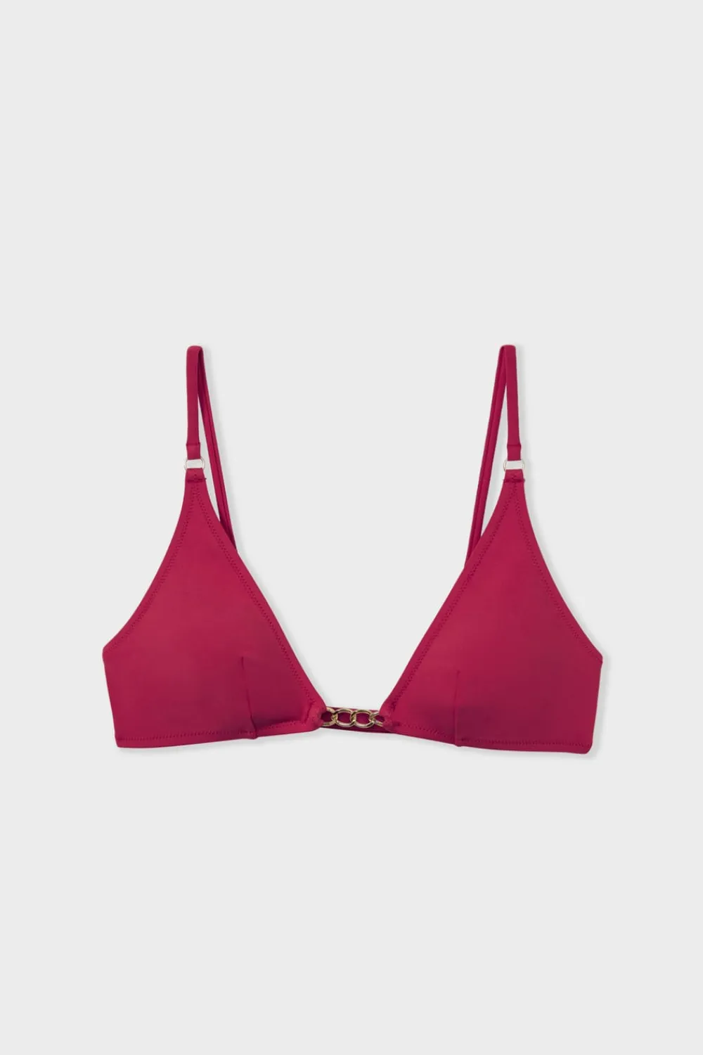 Clearance ETAM Top bikini triangular detalles joya MARRÓN