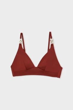 Best ETAM Top bikini triangular detalle joya MARR&Oacute;N