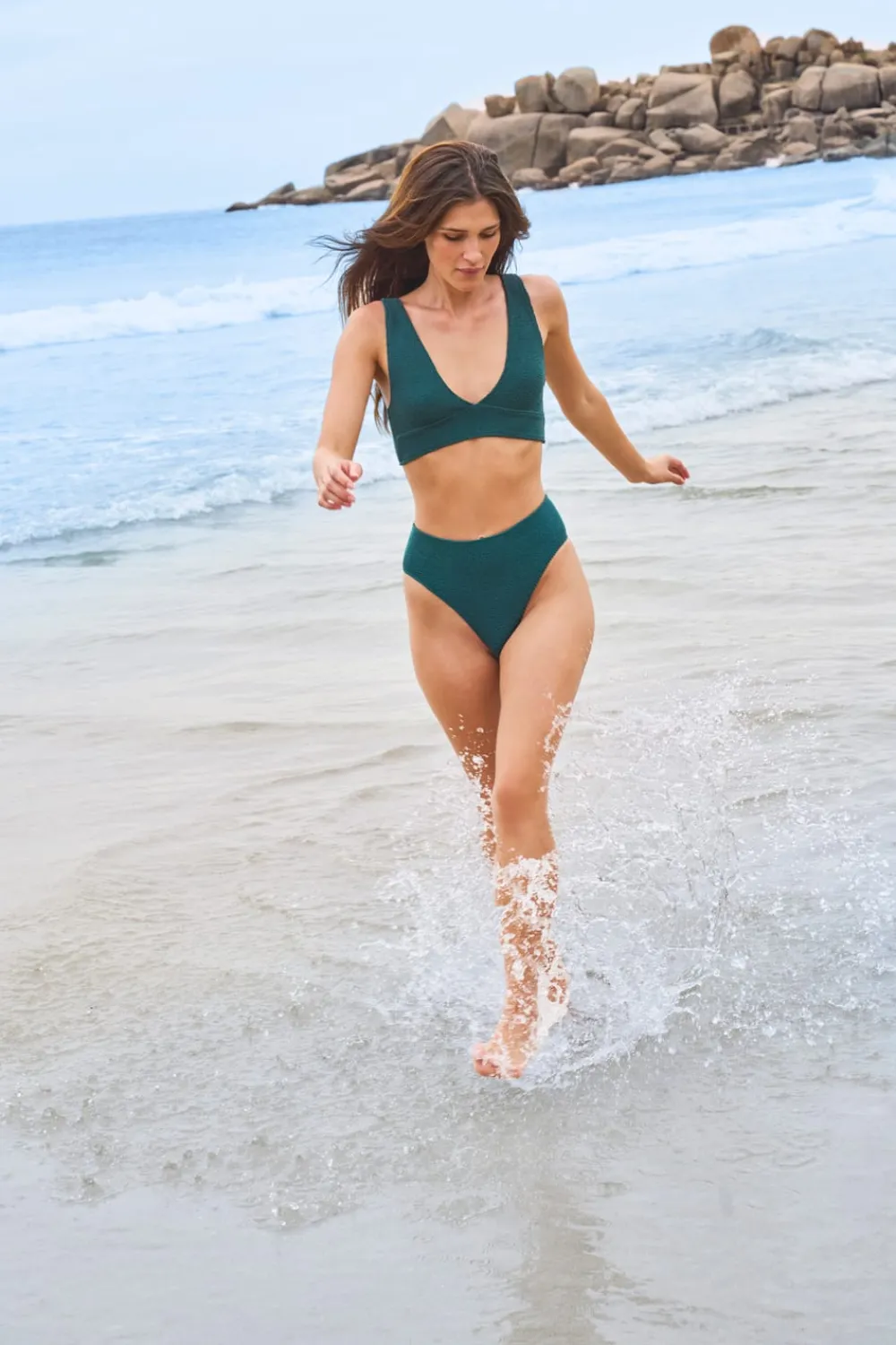 Outlet ETAM Top bikini triangular en material elástico VERDE