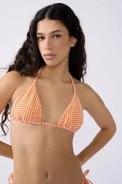 Online ETAM Top bikini triangular estampado NARANJA