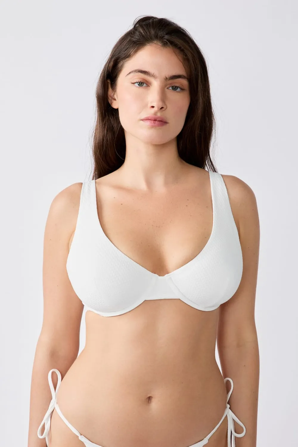 Sale ETAM Top bikini triángulo con aros BLANCO