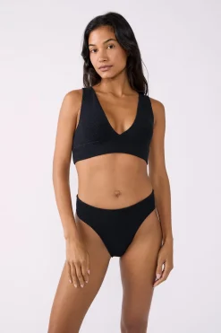 Online ETAM Top bikini triángulo en material elástico NEGRO