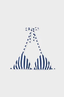 Outlet ETAM Top bikini triángulo sin aros a rayas ESTAMPADO