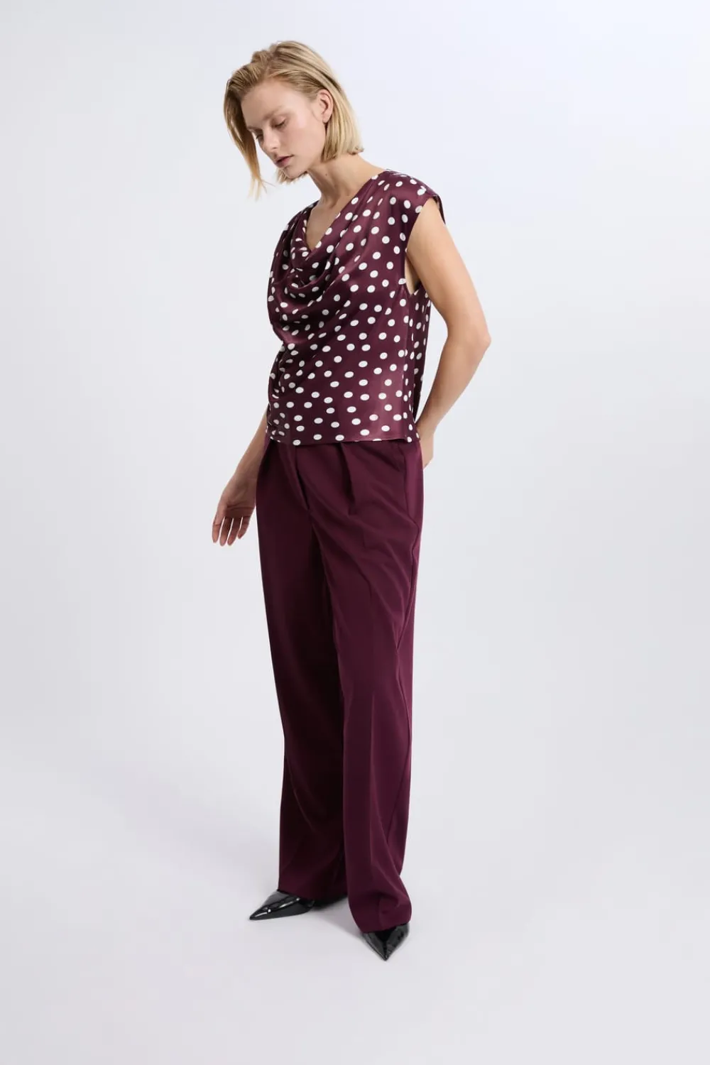 Online ETAM Top bénitier à pois IMP FD VIOLET
