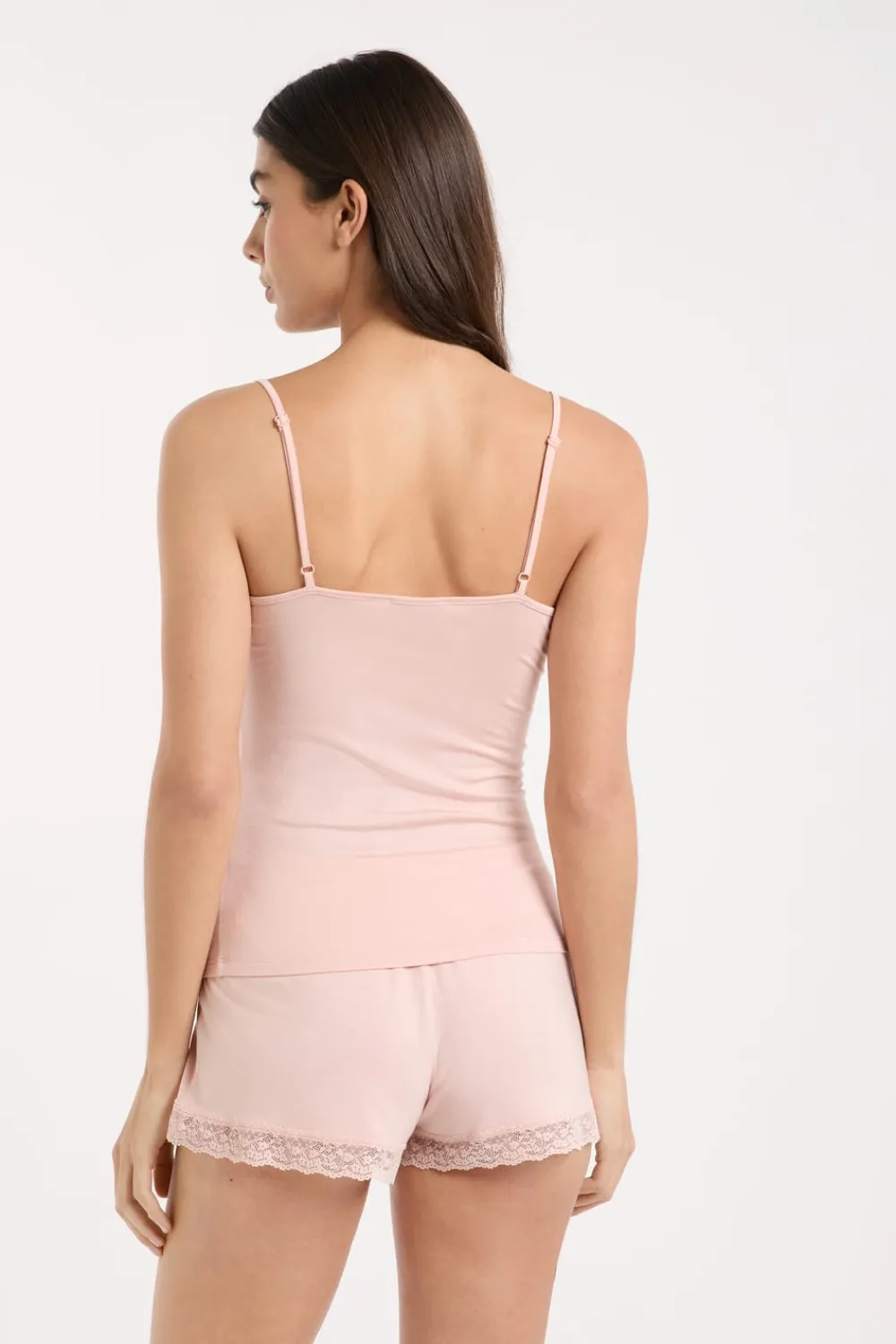 New ETAM Top con detalles de encaje ROSA EMPOLVADO