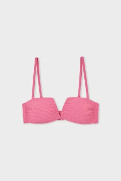 New ETAM Top de bikini bandeau brillante ROSA