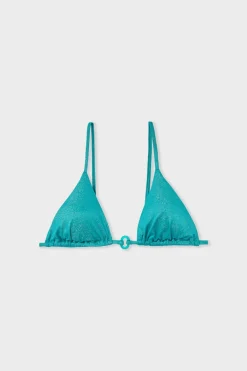 New ETAM Top de bikini triangular AZUL VERDOSO