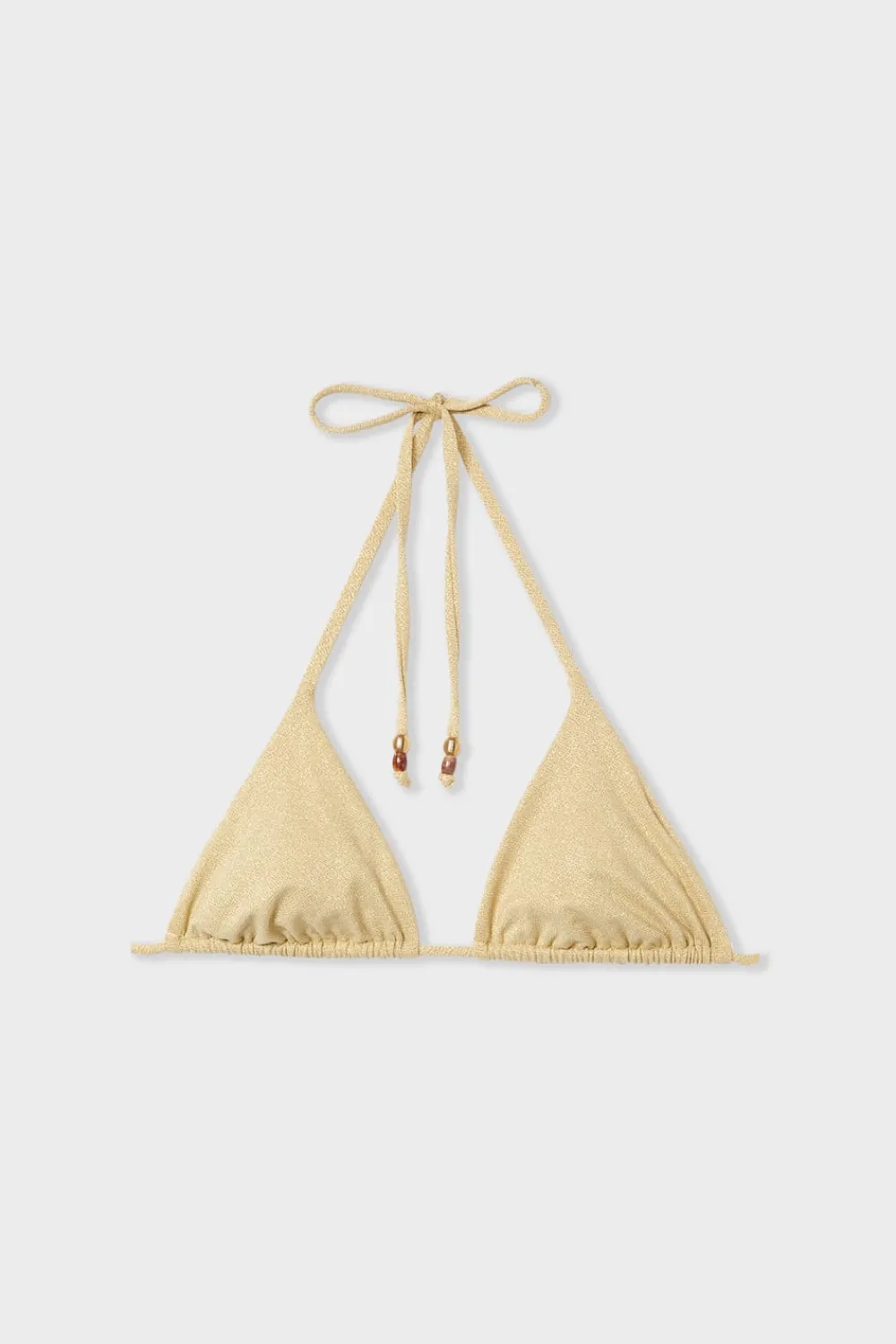 New ETAM Top de bikini triangular sin aros brillante DORADO