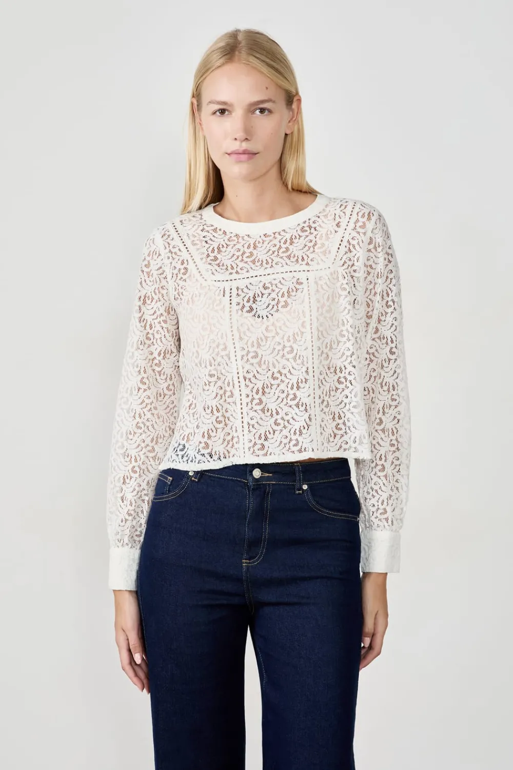 Outlet ETAM Top de encaje ECRU