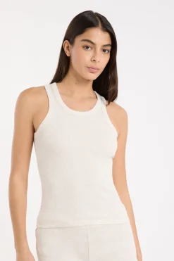 Hot ETAM Top de pijama de cuello redondo con algodón BEIGE