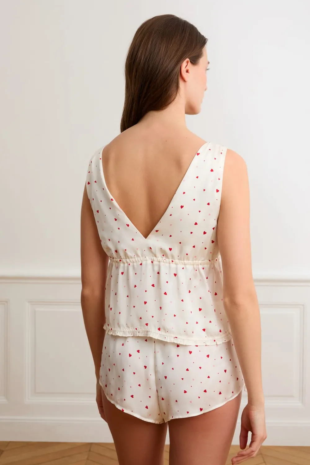 Online ETAM Top de pijama de satén con estampado de corazones IMP FD crudo