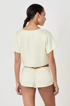 Online ETAM Top de pijama manga corta VAINILLA
