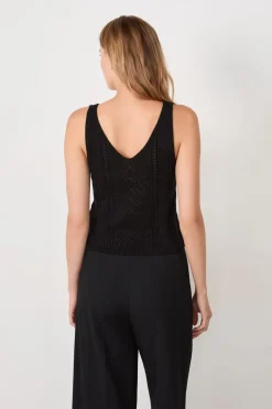 ETAM Top de tirantes de punto NEGRO