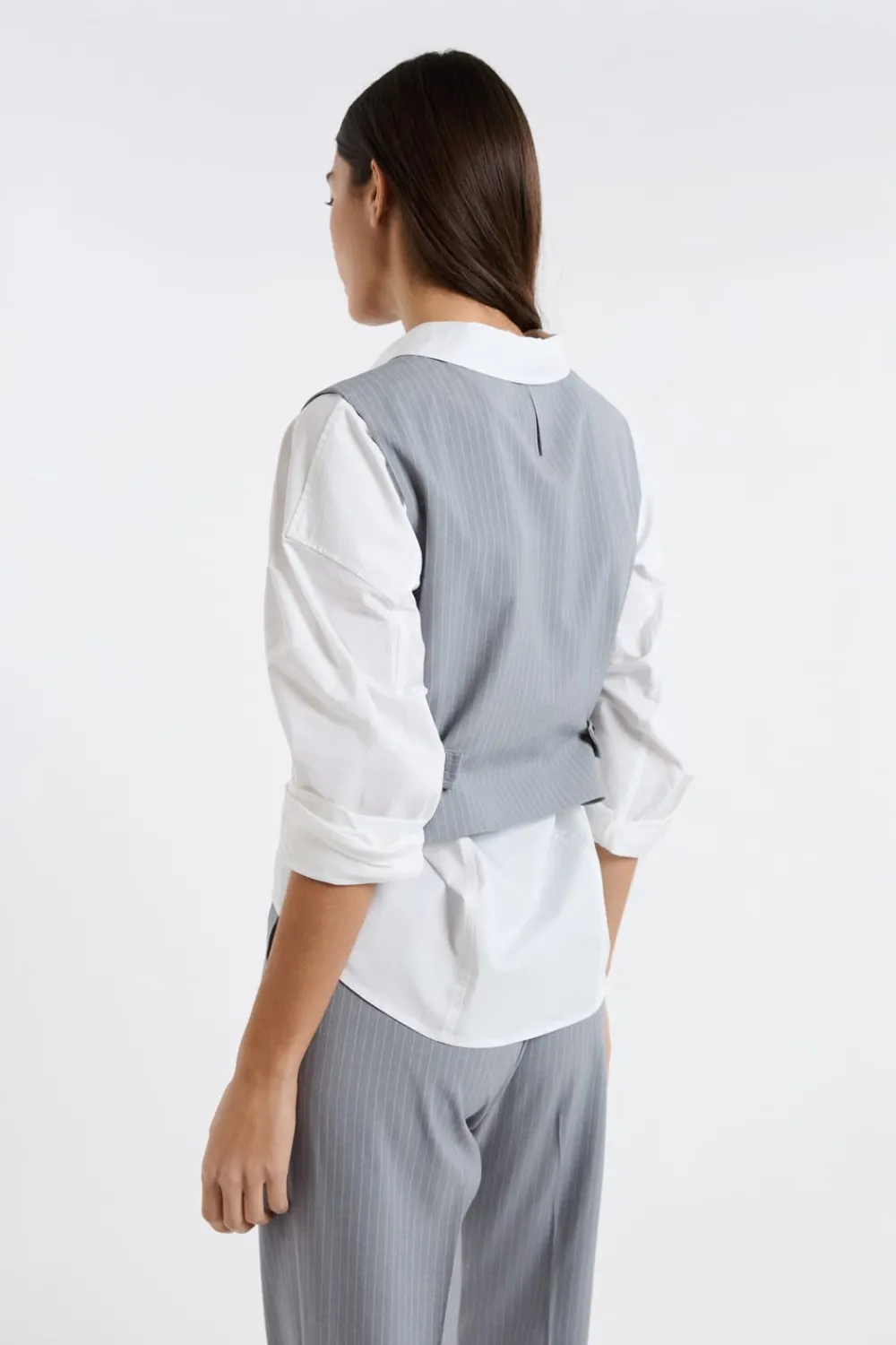 Hot ETAM Top sin mangas a rayas GRIS