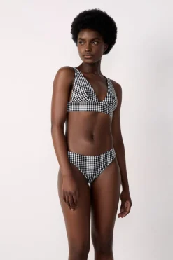 ETAM Top triangular con de cuadro vichy ESTAMPADO