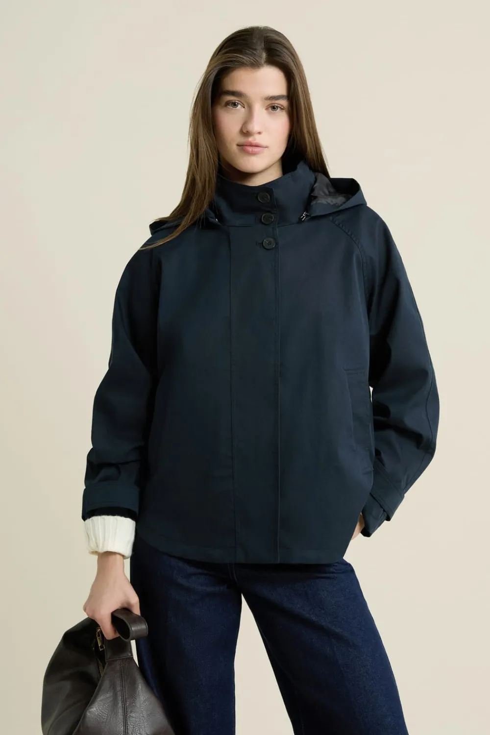 New ETAM Trench à capuche avec coton ENCRE