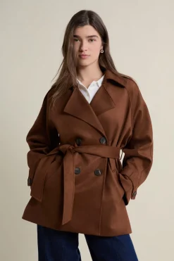 New ETAM Trench mi-long ceinturé CAMEL
