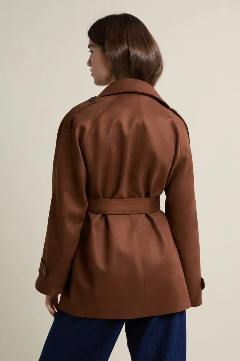 New ETAM Trench mi-long ceinturé CAMEL