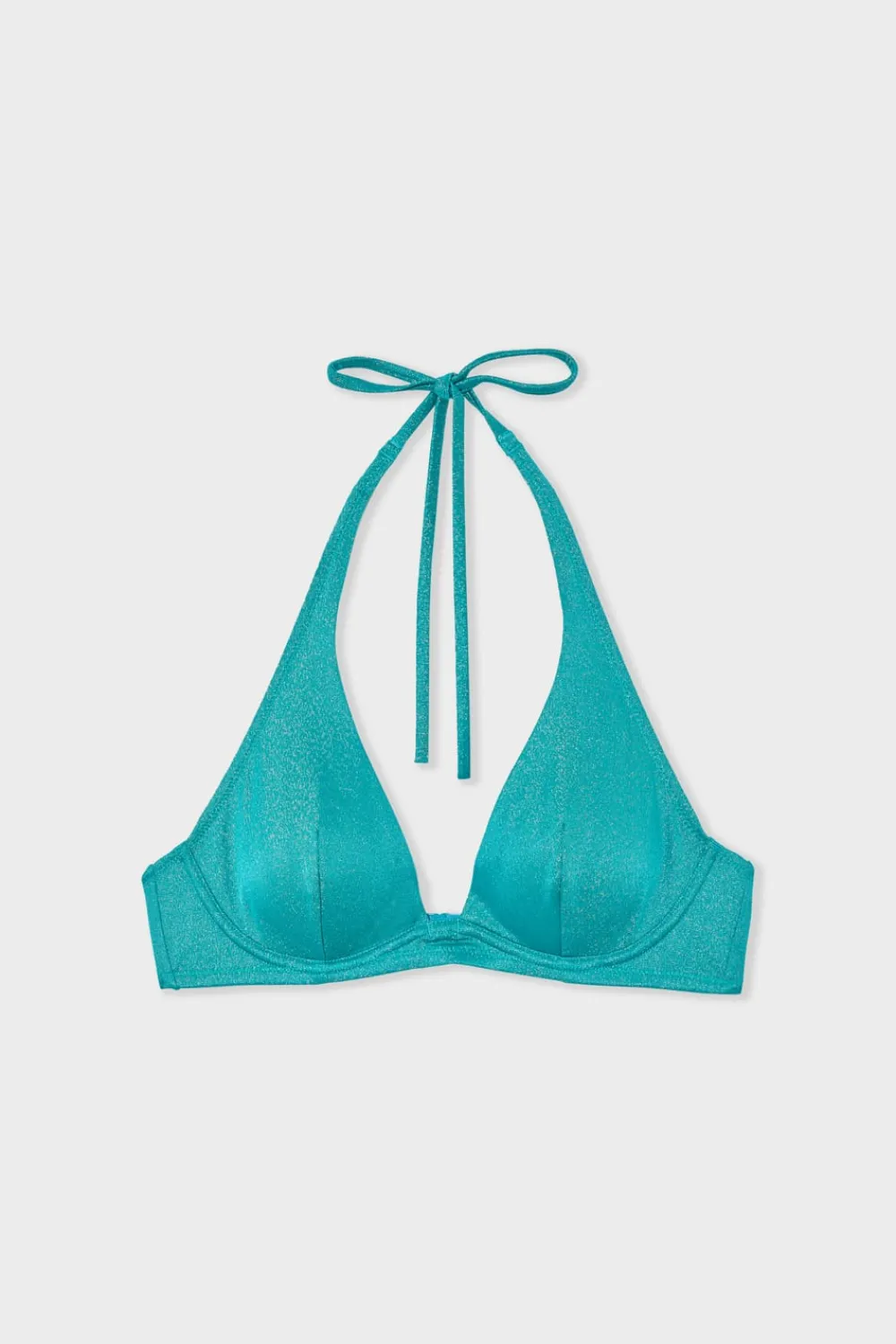 Outlet ETAM Triángulo con aros top de bikini AZUL VERDOSO