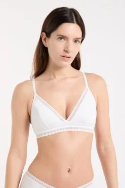 Discount ETAM Triángulo sin aros, almohadillas de algodón extraíbles BLANCO