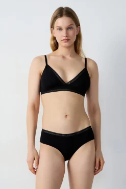 Hot ETAM Triángulo sin aros, almohadillas de algodón extraíbles NEGRO