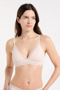 Clearance ETAM Triángulo sin aros, almohadillas de algodón extraíbles ROSA P&Aacute;LIDO