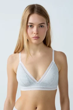 Clearance ETAM Triángulo sin aros de algodón C.GRIS CLARO