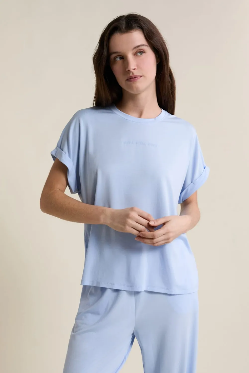 New ETAM T-shirt de pyjama manches courtes BLEU AZUR