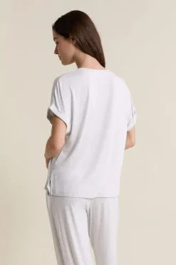 Hot ETAM T-shirt de pyjama manches courtes GRIS CLAIR