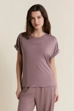 Hot ETAM T-shirt de pyjama manches courtes TAUPE